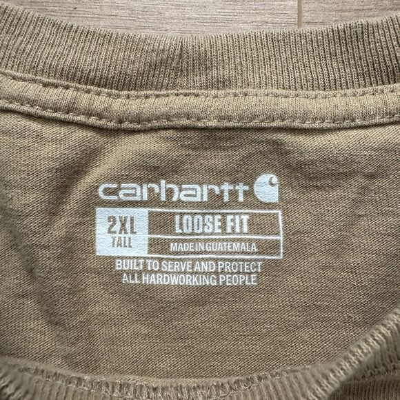 Carhartt T-Shirt 2XL Loose Fit  Tan Camo Logo Workwear Graphic Tee Big Tall - Picture 2 of 8